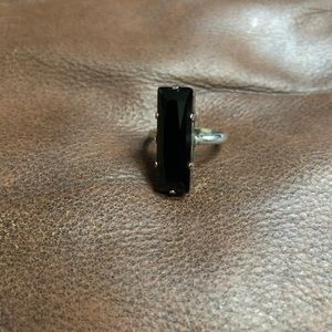 Handcrafted Black Swarovski Gemstone Ring Sz 8